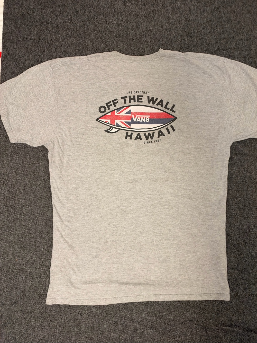 Vans Hawaii Off The Wall Surfboard Graphic Tee Gray XXL